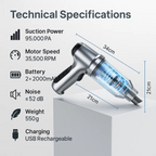 Cordless Rechargeable Car Cleaner with Vacuum and Blower Function — product view 6