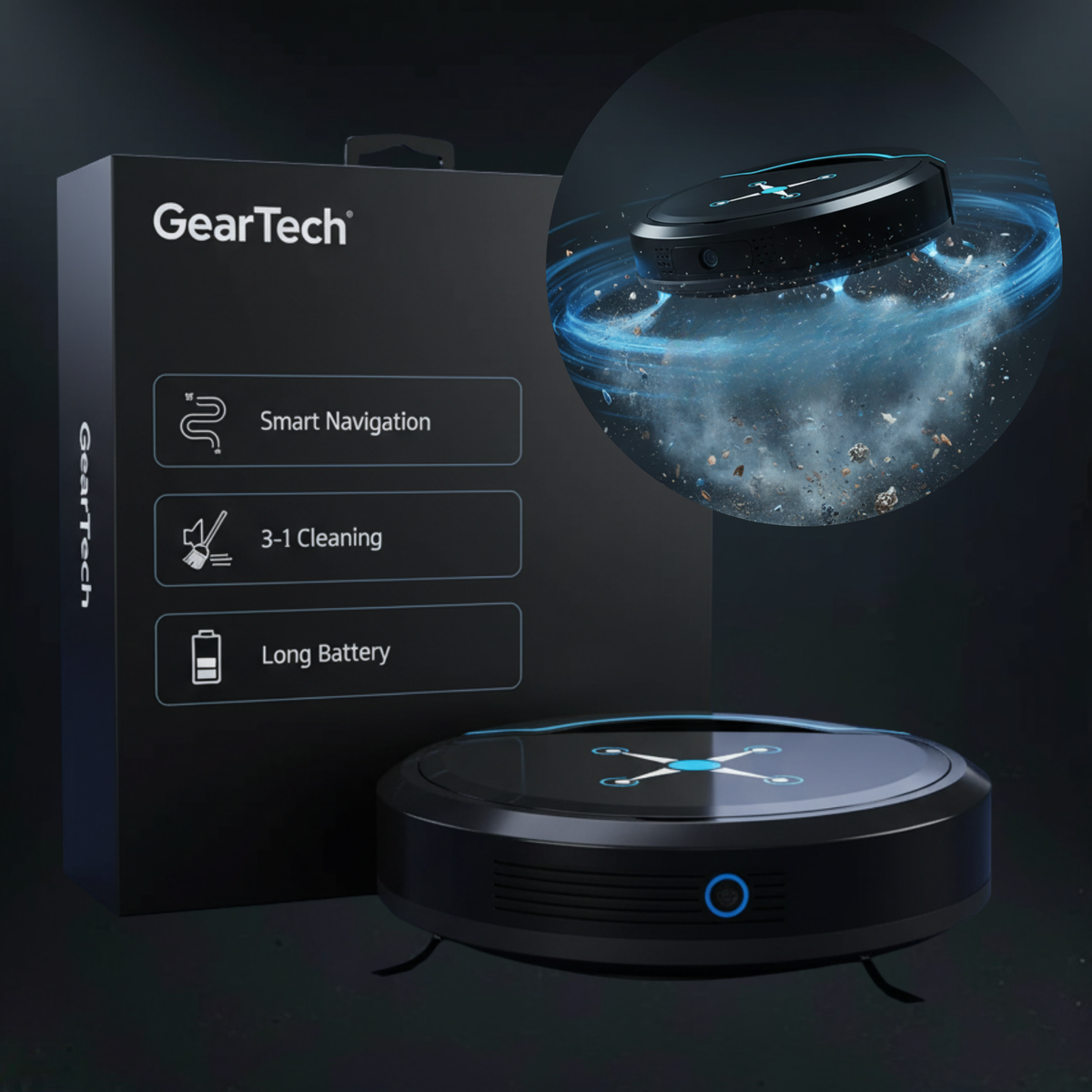 Compact 3-in-1 Robot Vacuum Cleaner with Smart Navigation — product view 1