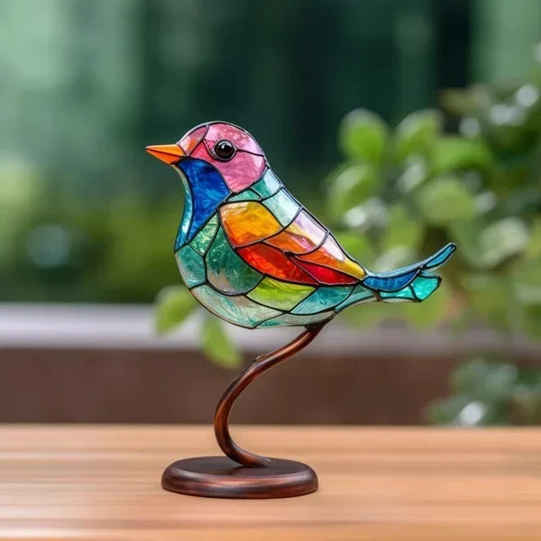 Decorative Colorful Glass Bird Figurines Home Decor Set — product view 1