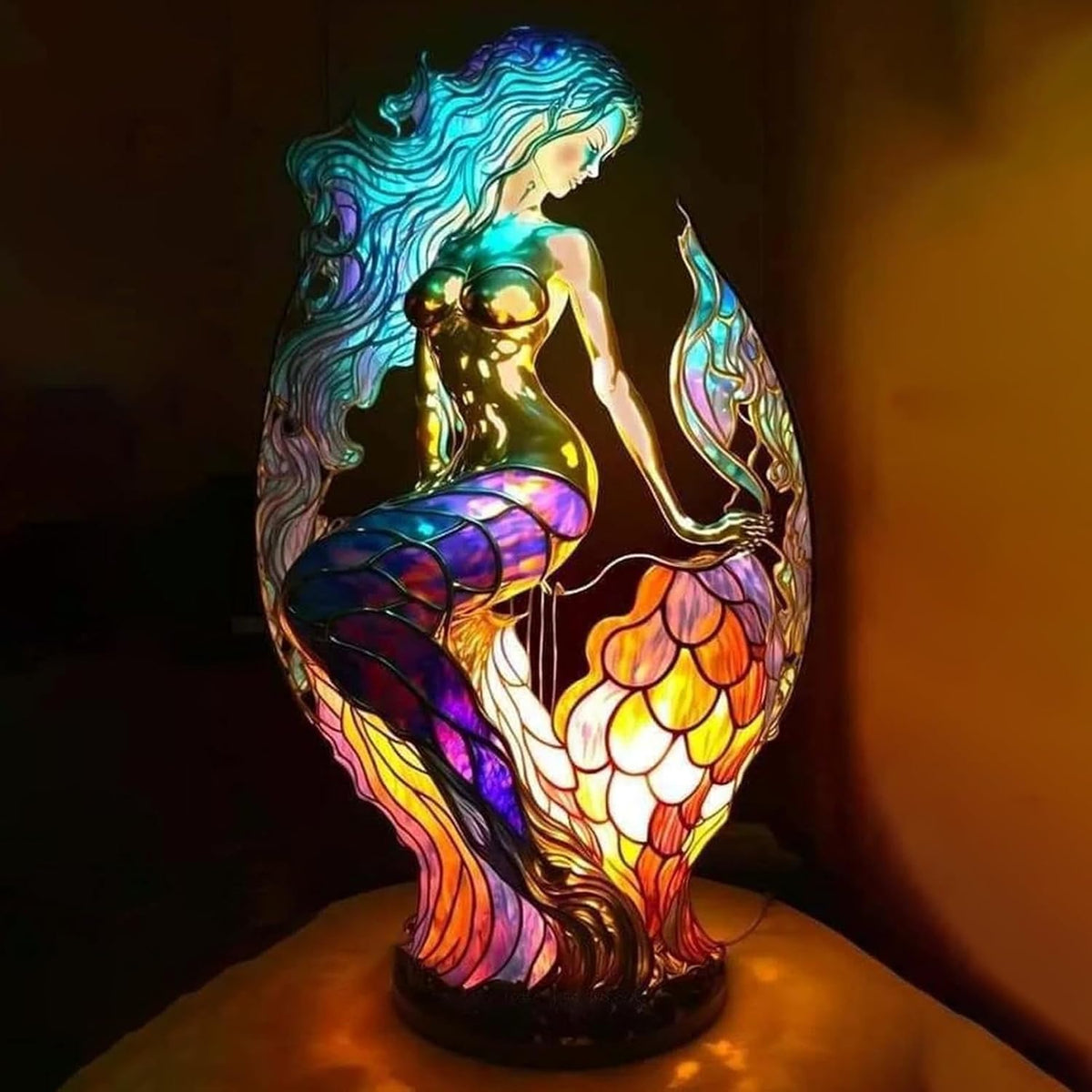 Decorative Classic Stained Glass Animal Table Lamp — product view 17