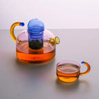 Modern Clear Tokyo Glass Teapot with Matching Cup — product view 3
