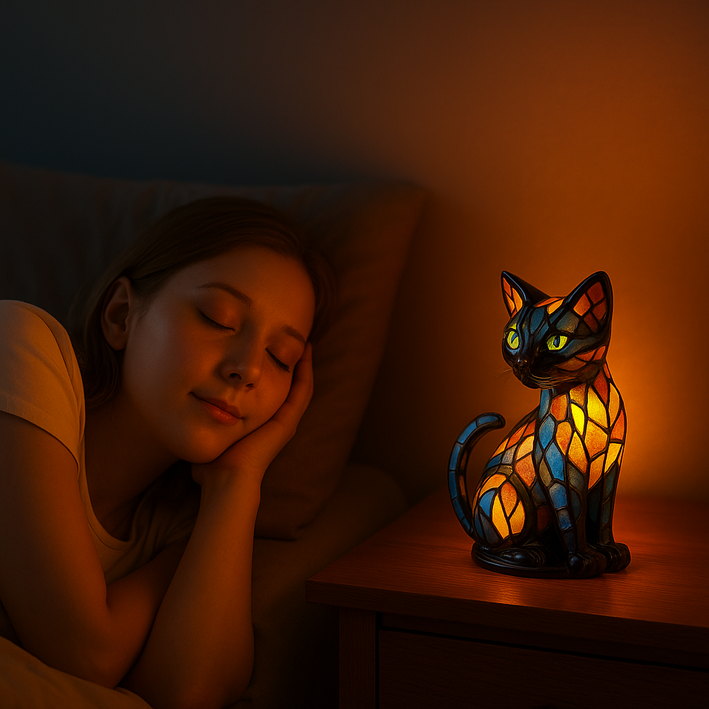 Artistic Cat-shaped Mosaic Table Lamp for Elegant Home Decoration — product view 3