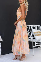 Women's Stunning Watercolour Party Maxi Summer Dress for Outdoor Events — product view 5