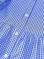 Women's Sunny Gingham Stripes Summer Dress with Airy 3/4 Puffed Sleeves — product view 8