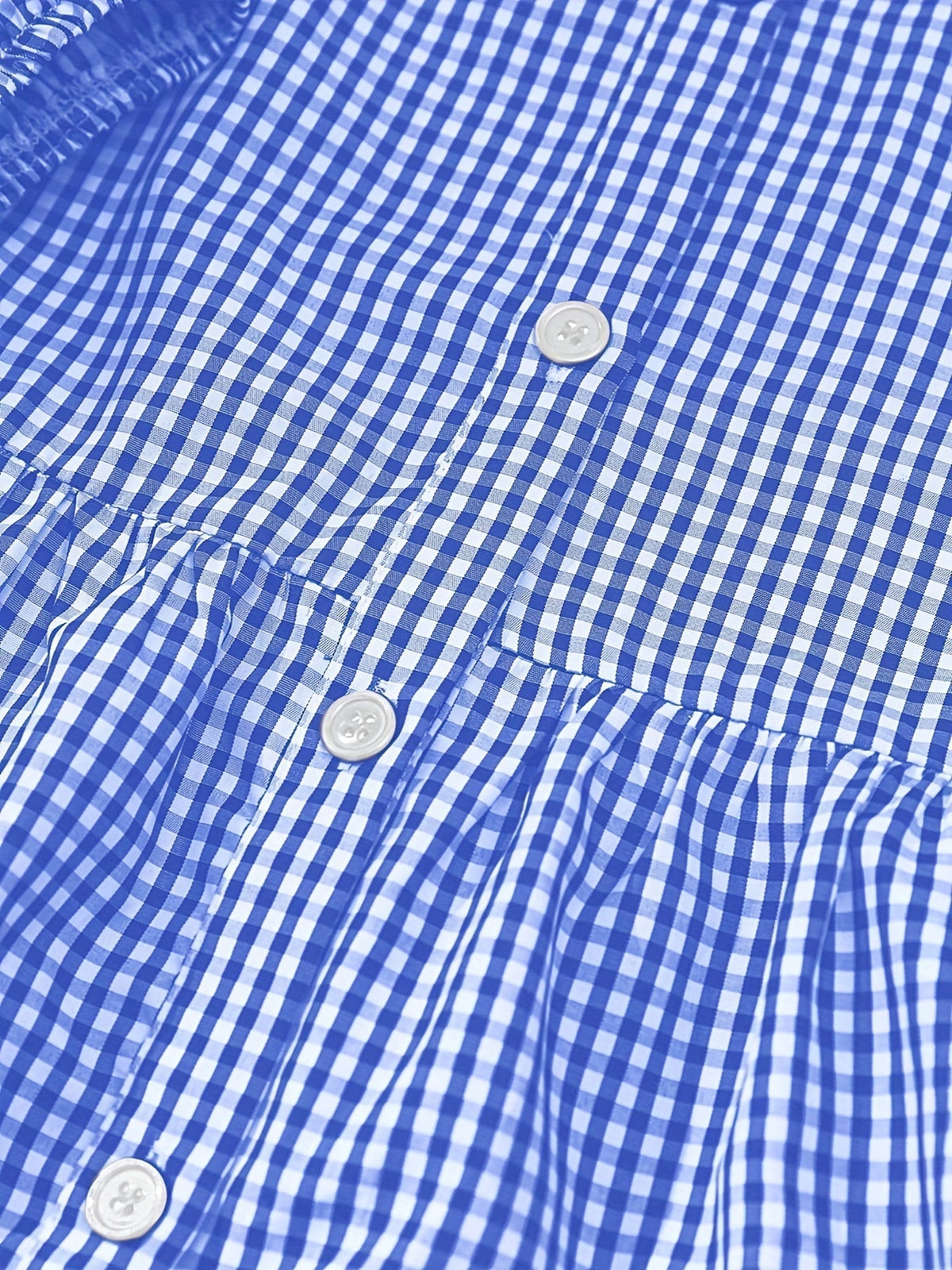 Women's Sunny Gingham Stripes Summer Dress with Airy 3/4 Puffed Sleeves — product view 8