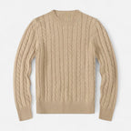 Men’s Classic Knitted Winter Sweater with Round Neckline Style — product view 1