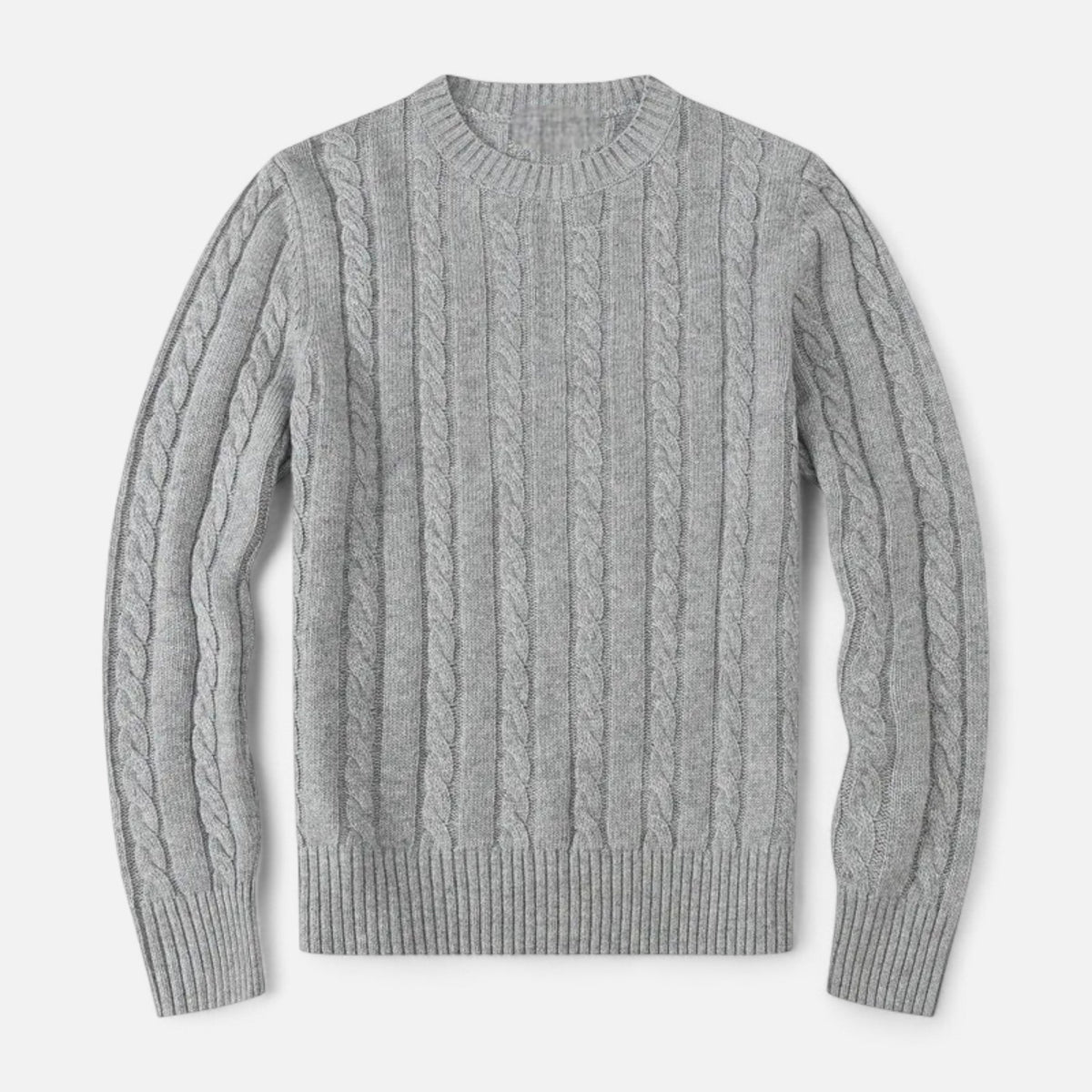 Men’s Classic Knitted Winter Sweater with Round Neckline Style — product view 7