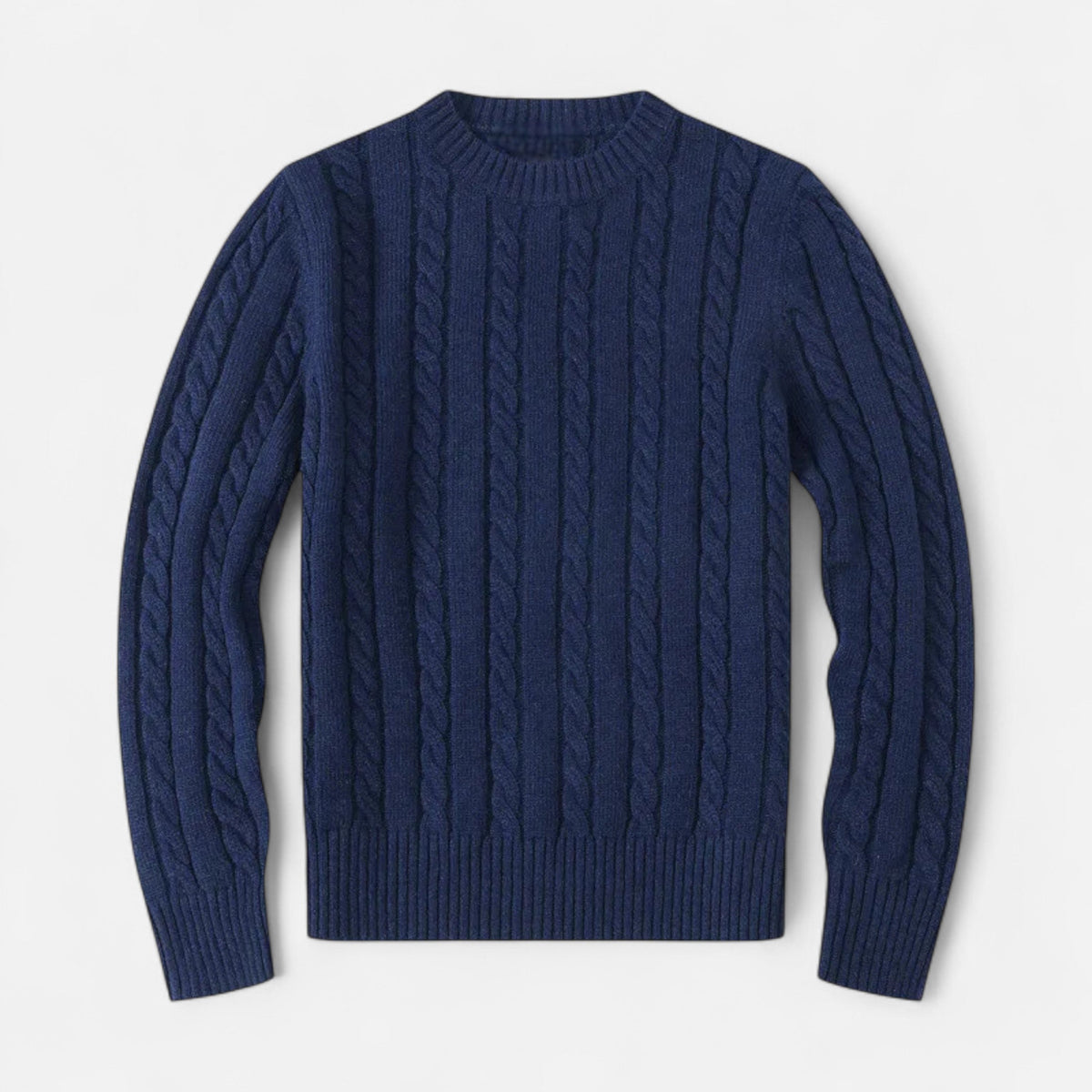 Men’s Classic Knitted Winter Sweater with Round Neckline Style — product view 8