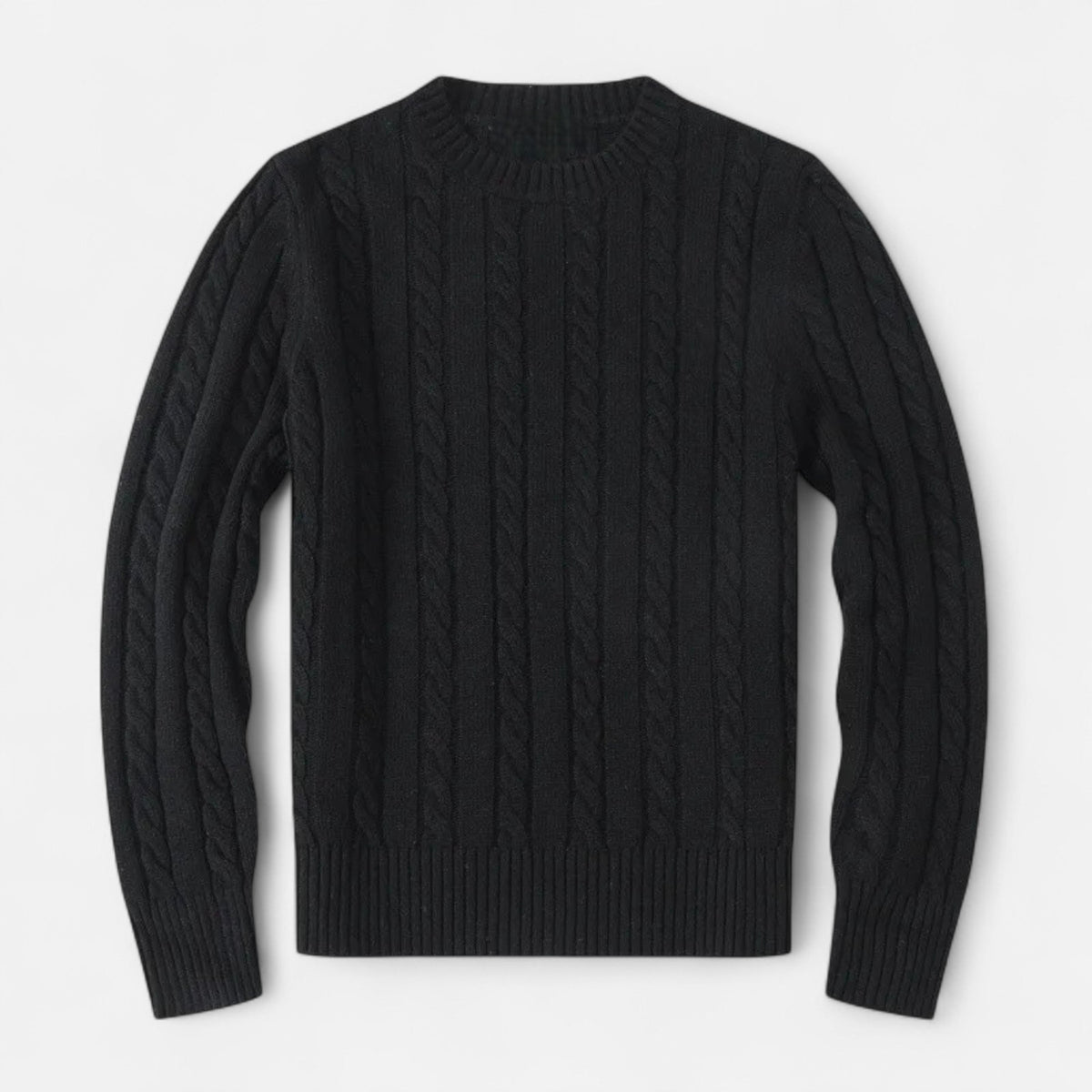 Men’s Classic Knitted Winter Sweater with Round Neckline Style — product view 9