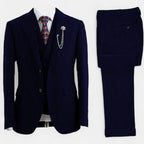 Men’s Exquisite Sleek Three-Piece Tweed Herringbone Suit — product view 1