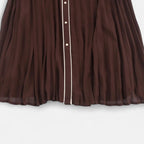 Women’s Elegant Belted Long Sleeves Chiffon Midi Dress with Turn-Down Collar — product view 7