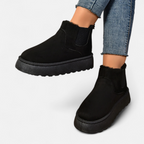 Women’s Timeless Short Plush Platform Chelsea Warm Ankle Boots — product view 10