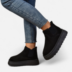 Women’s Timeless Short Plush Platform Chelsea Warm Ankle Boots — product view 12