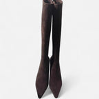 Women’s Sleek Suede Thigh-High Heeled Boots with Pointed Toe — product view 7