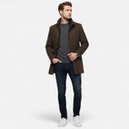 Men’s Versatile Layer Thick Long Overcoat with Vest Panel — product view 2
