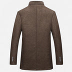 Men’s Versatile Layer Thick Long Overcoat with Vest Panel — product view 3