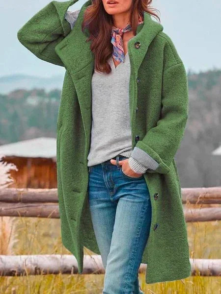 Women's Versatile Chic Warm Button Long Coat — product view 5