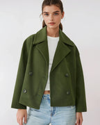 Women's Flattering Warm Jacket with Wide Lapels for Winter — product view 11