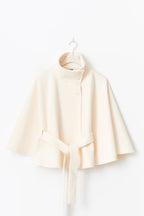 Women's Timeless High Neck Coat with Removable Belt & Relaxed Fit — product view 5
