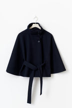 Women's Timeless High Neck Coat with Removable Belt & Relaxed Fit — product view 6