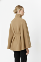 Women's Timeless High Neck Coat with Removable Belt & Relaxed Fit — product view 13