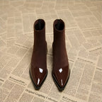 Women's Fashion Glossy Sleek Non-slip Suede Ankle Boots — product view 4