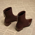 Women's Fashion Glossy Sleek Non-slip Suede Ankle Boots — product view 5