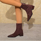 Women's Fashion Glossy Sleek Non-slip Suede Ankle Boots — product view 13