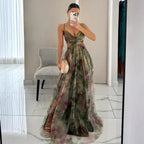 Women's Stand-out Flowery Twist Party Maxi Dress — product view 1