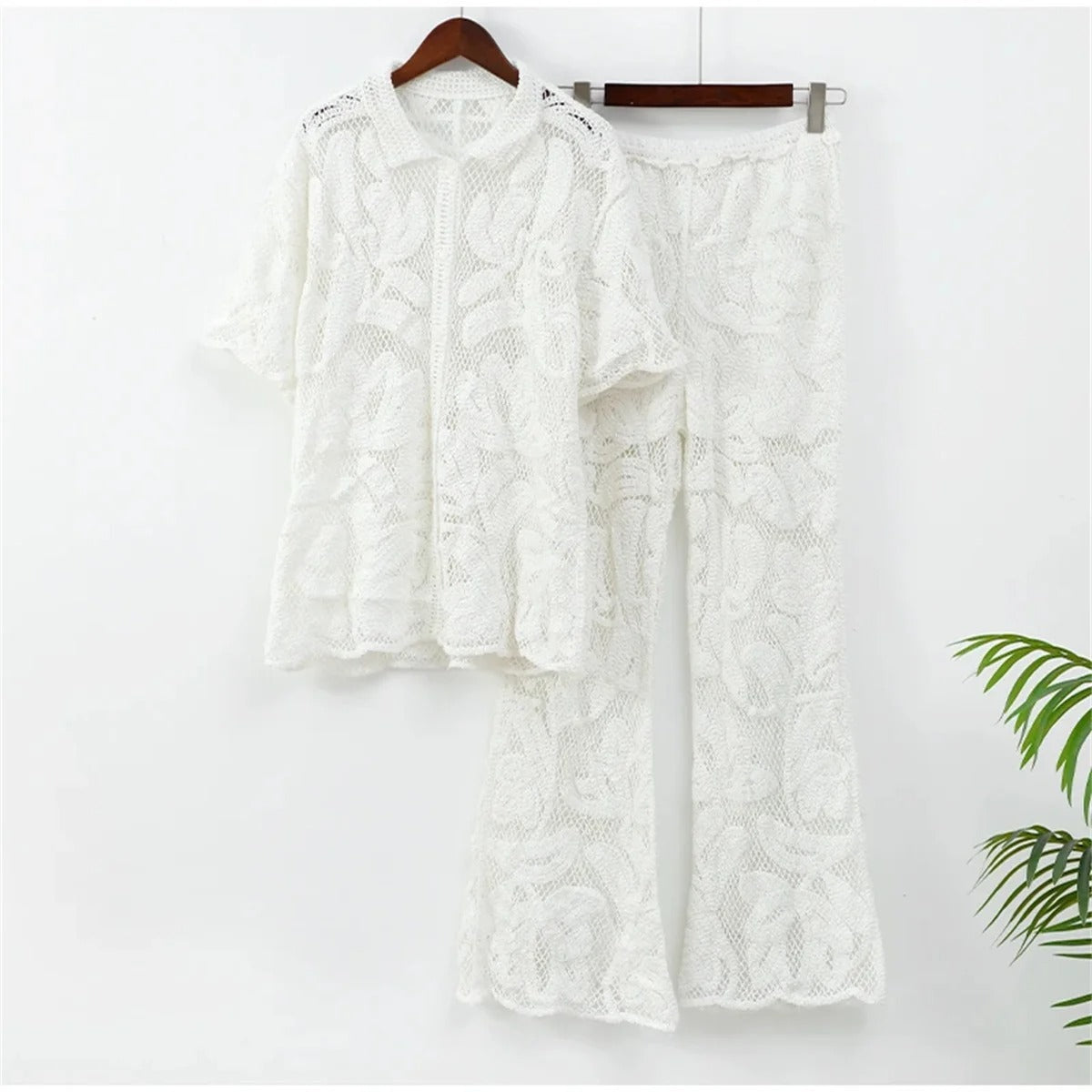 Casual Breezy Crochet Two-piece Women's Set for Everyday Wear — product view 4