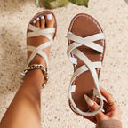 Casual Roman Style Criss-Cross Flat Sandals for Women — product view 2