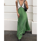 Modern Flattering Contrast Colour V-Neck Maxi Dress for Women — product view 6