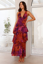 Captivating Maxi Dress with V-neckline and layered chiffon — product view 7