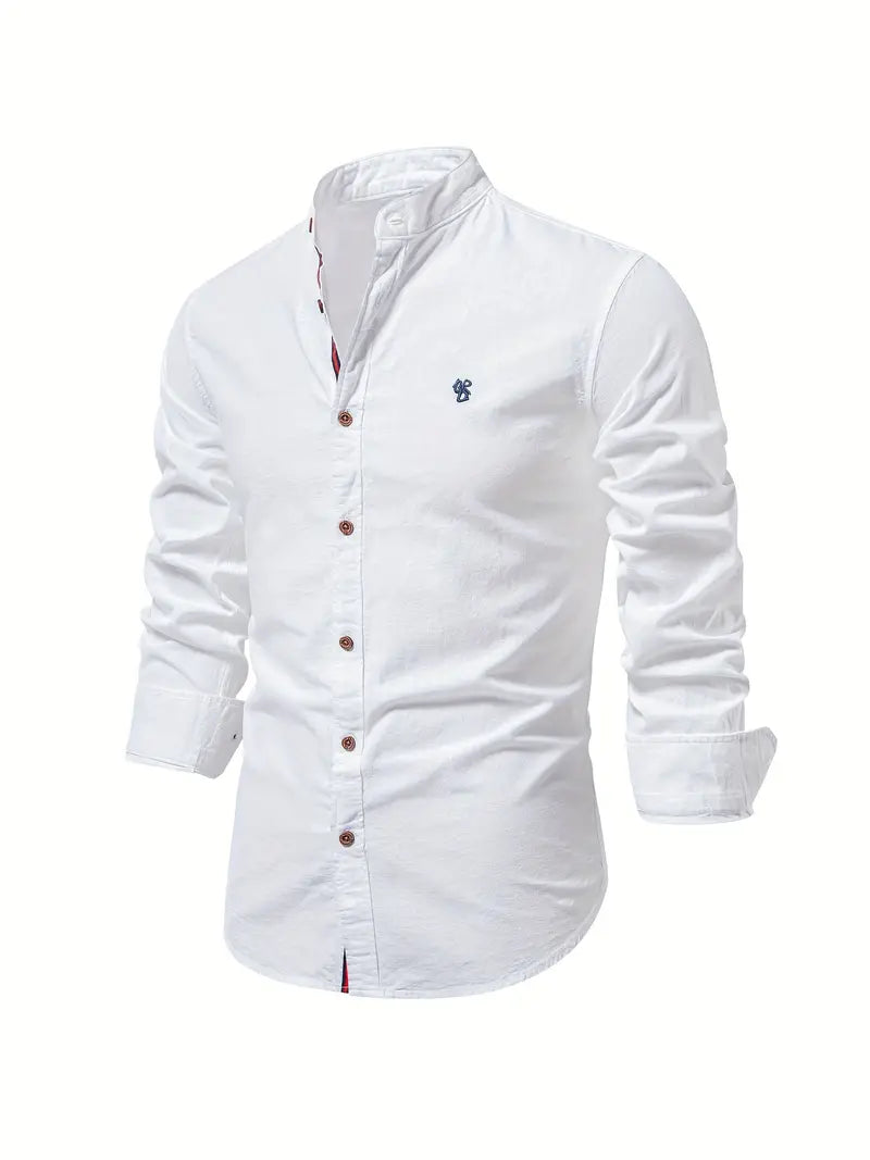 Casual Buttons Shirt with Stand-aup Collar — product view 1