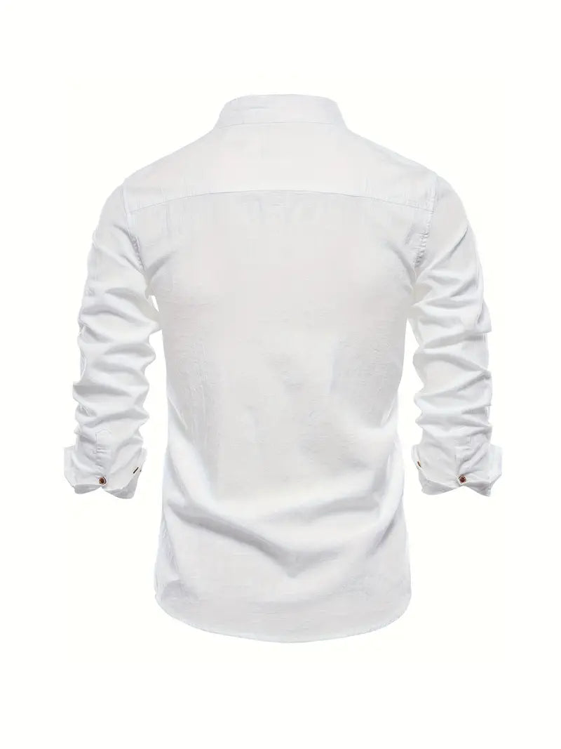 Casual Buttons Shirt with Stand-aup Collar — product view 2