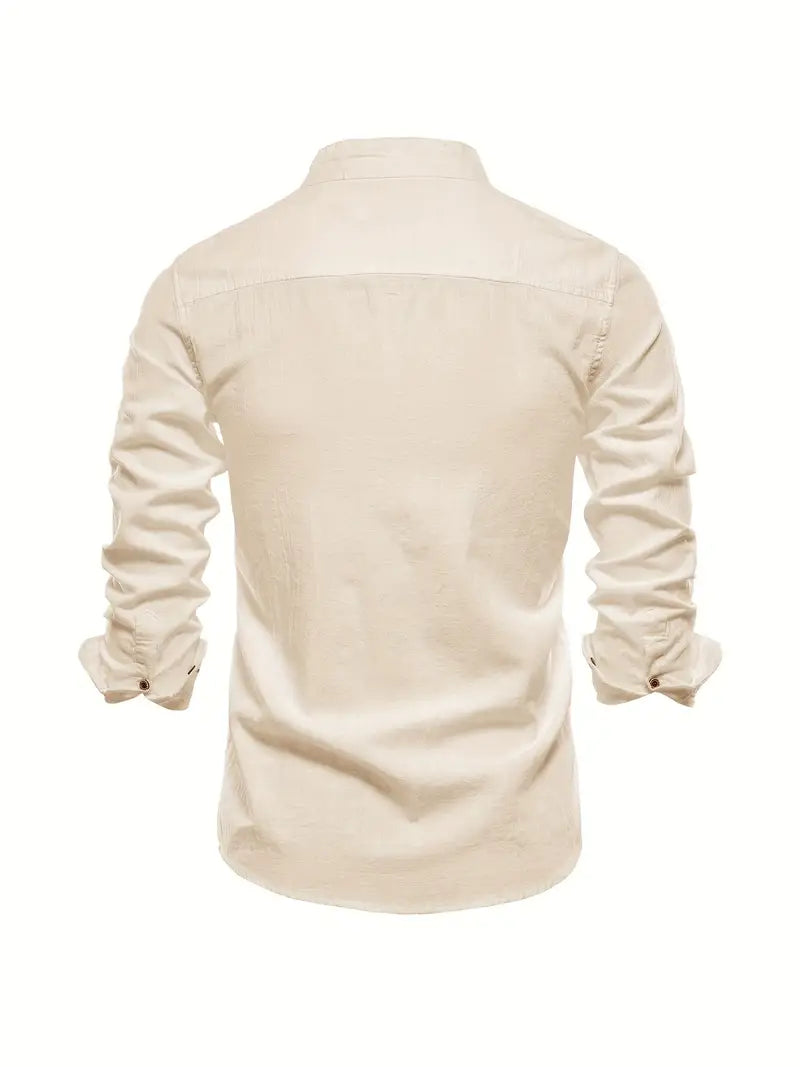 Casual Buttons Shirt with Stand-aup Collar — product view 6