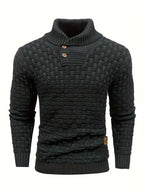 Men's Elegant Warm Knitted High Neck Sweater — product view 1