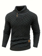 Men's Elegant Warm Knitted High Neck Sweater — product view 5