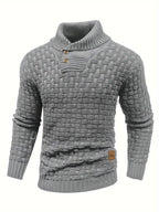 Men's Elegant Warm Knitted High Neck Sweater — product view 11
