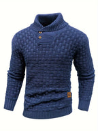 Men's Elegant Warm Knitted High Neck Sweater — product view 13