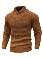 Men's Elegant Warm Knitted High Neck Sweater — product view 21