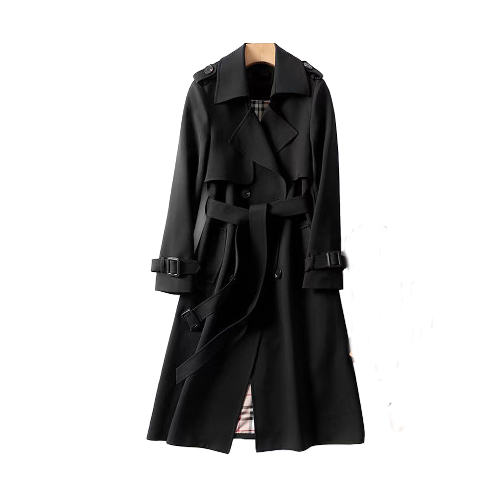 Women’s Belted Fashion Outdoor Long Trench Coat — product view 2