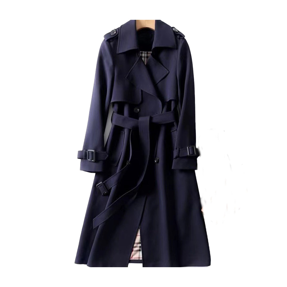 Women’s Belted Fashion Outdoor Long Trench Coat — product view 3
