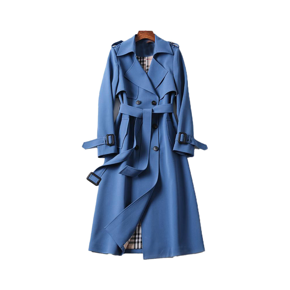 Women’s Belted Fashion Outdoor Long Trench Coat — product view 4
