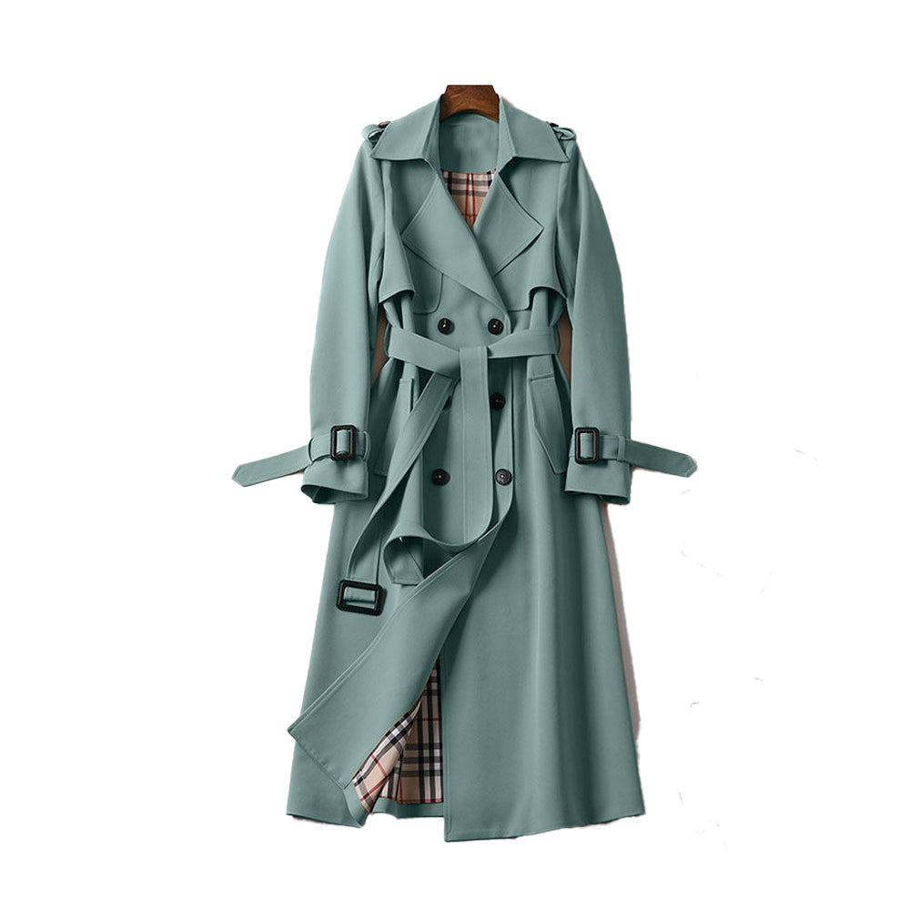 Women’s Belted Fashion Outdoor Long Trench Coat — product view 5