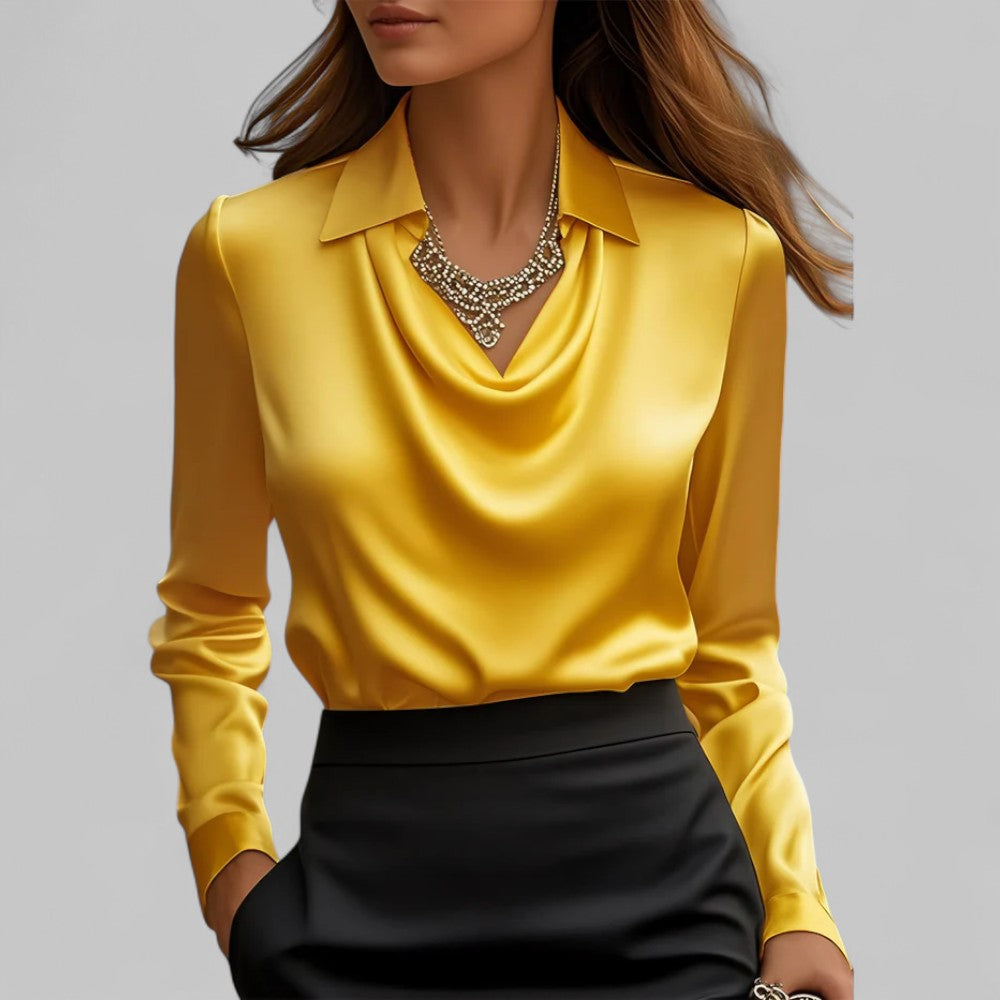 Women’s Versatile Formal Draped Neck Blouse — product view 7