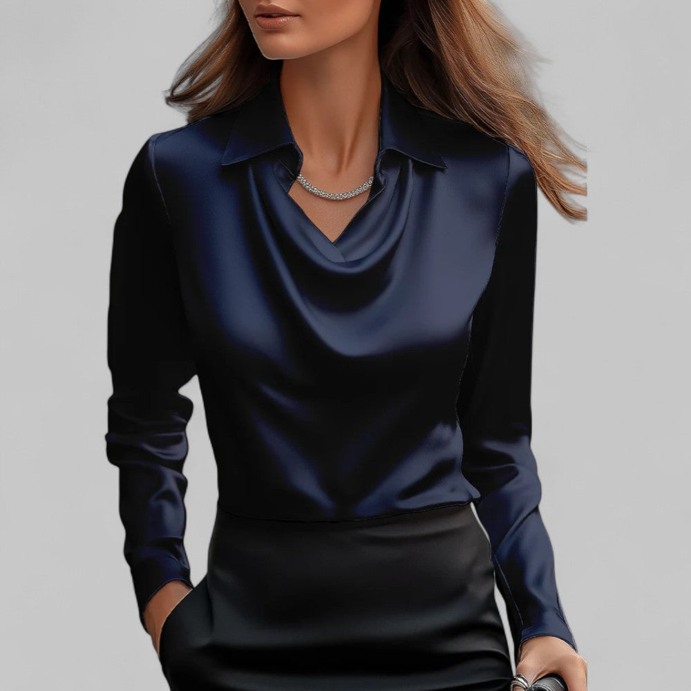 Women’s Versatile Formal Draped Neck Blouse — product view 8