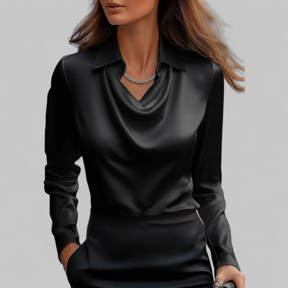 Women’s Versatile Formal Draped Neck Blouse — product view 9