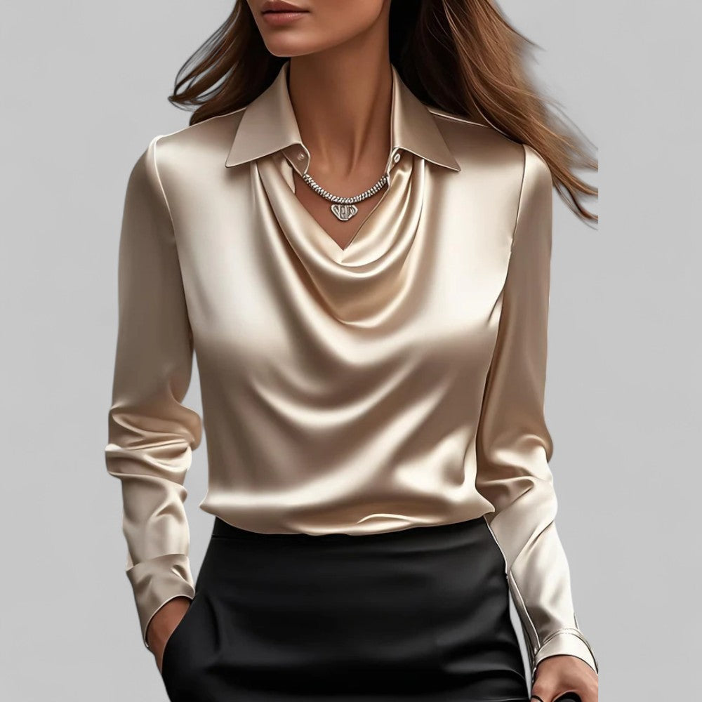 Women’s Versatile Formal Draped Neck Blouse — product view 10