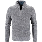 Men's Retro Stand-Up Zipper Collar Winter Sweater — product view 1